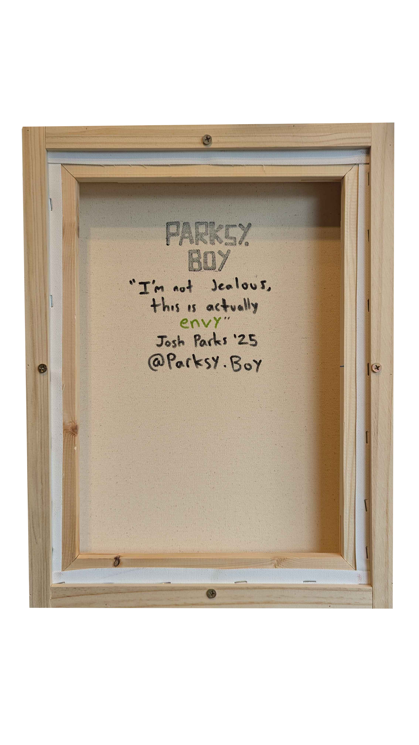 I'm not Jealous, this is actually envy - Framed Acrylic on Canvas (420mm x 320mm)