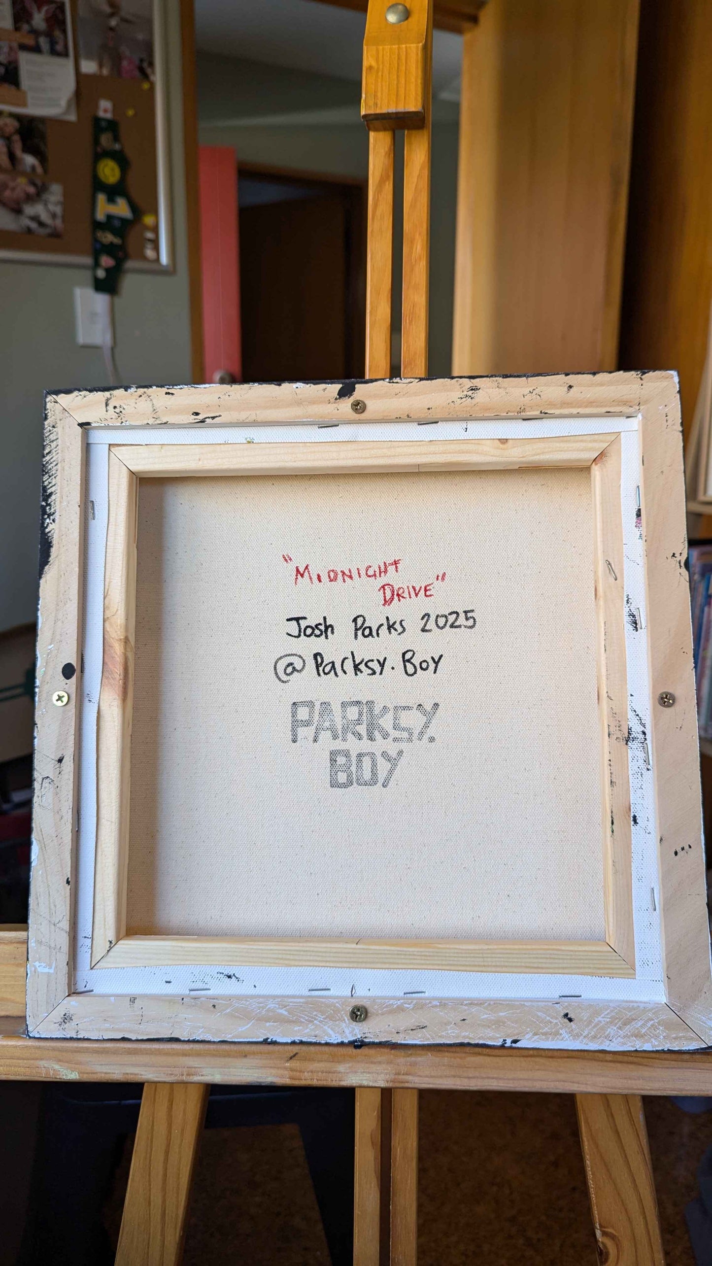 Midnight Drive - Framed Acrylic on Canvas (325mm x 325mm)