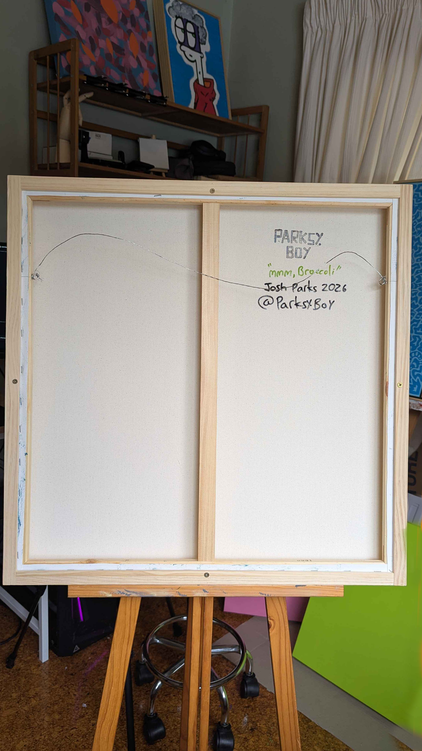 Mmm, Broccoli - Framed Acrylic on Canvas (620mm x 620mm)
