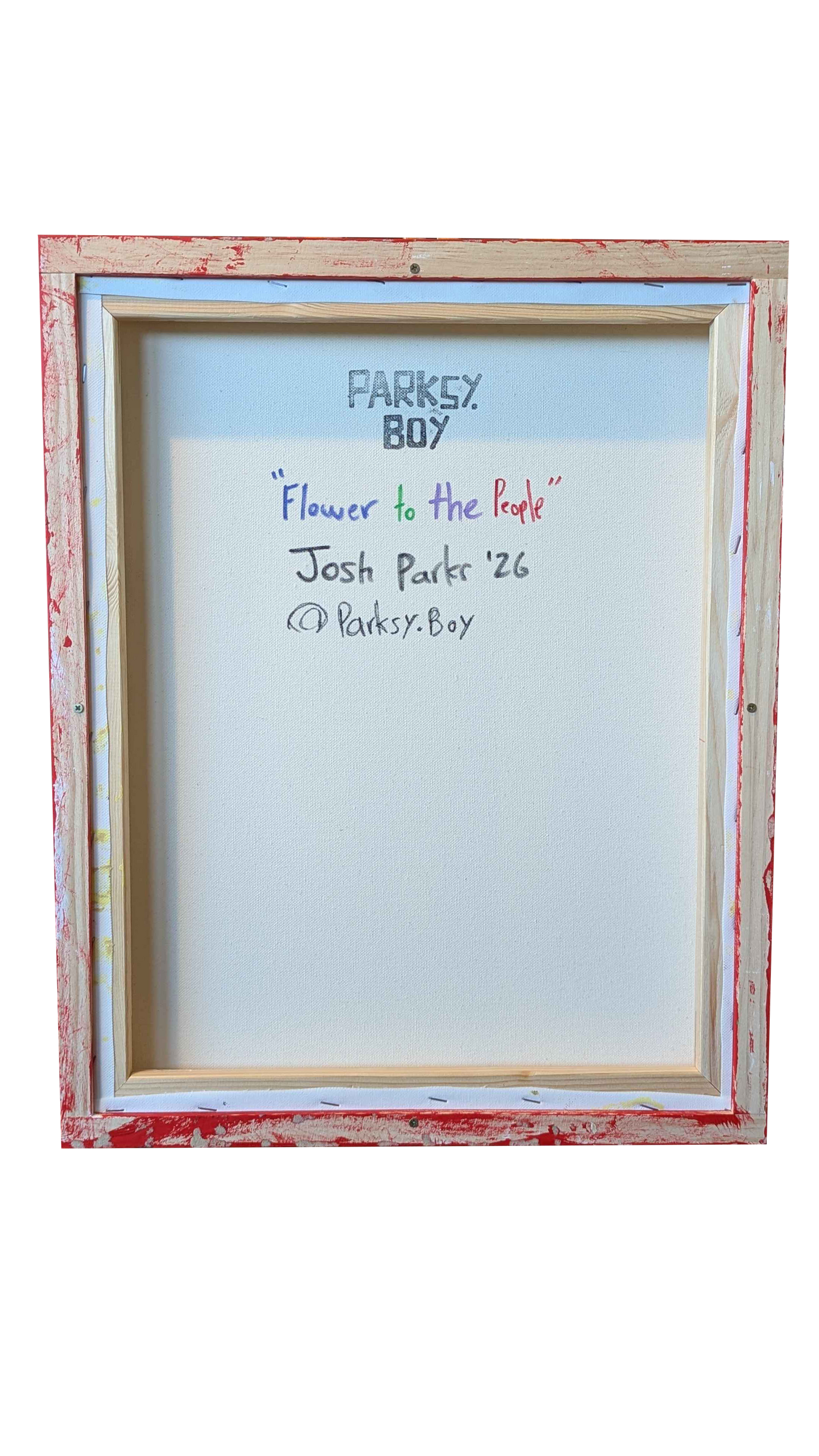 .Flower to the people - Framed Acrylic on Canvas (520mm x 420mm)