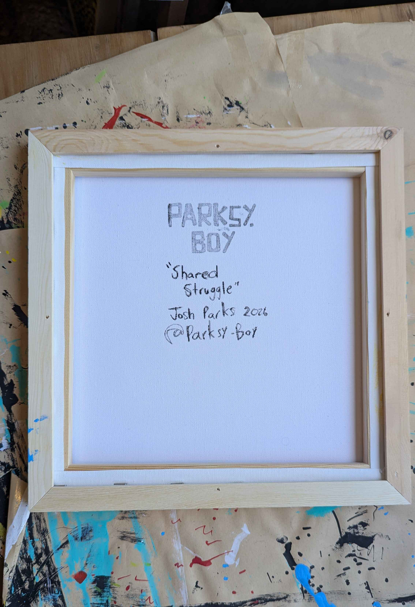 Shared struggle - Framed Acrylic on Canvas (325mm x 325mm)