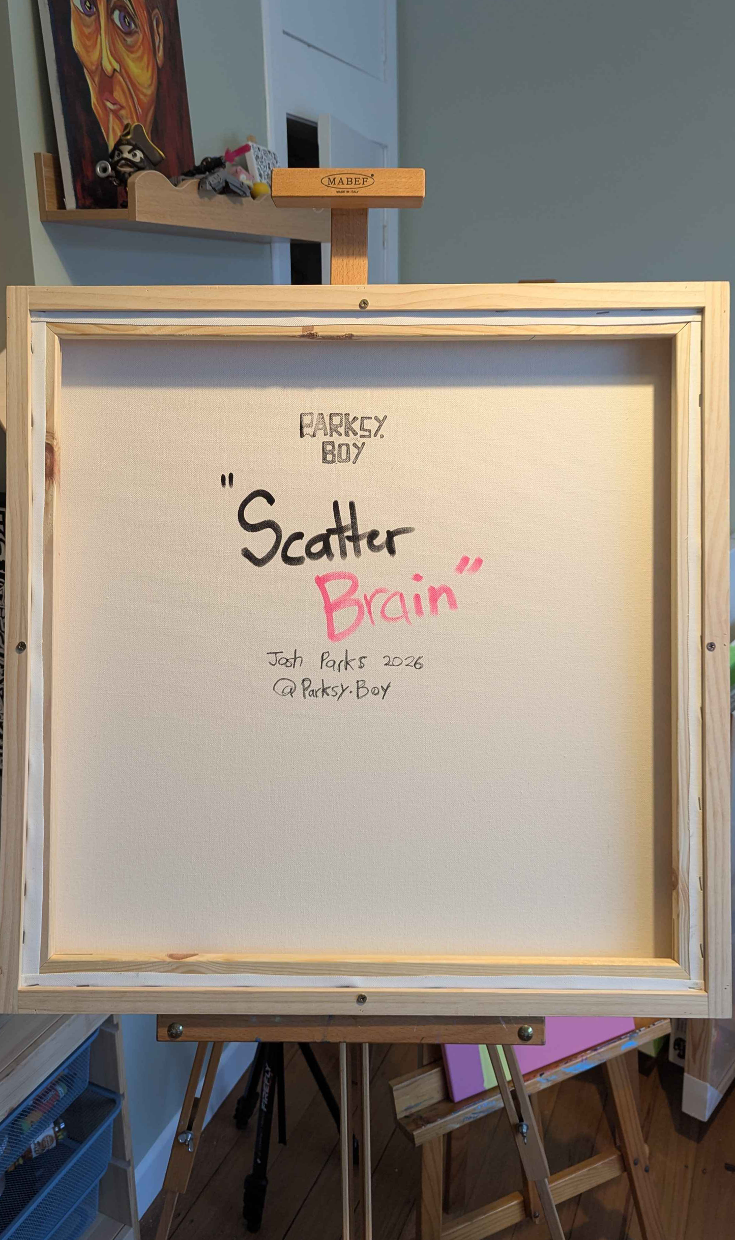 .Scatter Brain - Framed Acrylic on Canvas (620mm x 620mm)