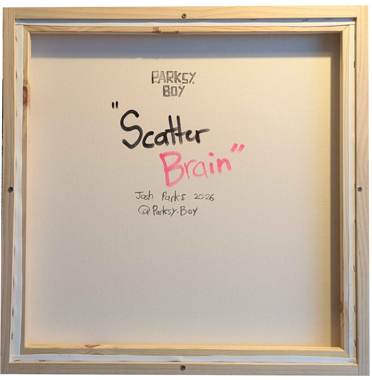 .Scatter Brain - Framed Acrylic on Canvas (620mm x 620mm)