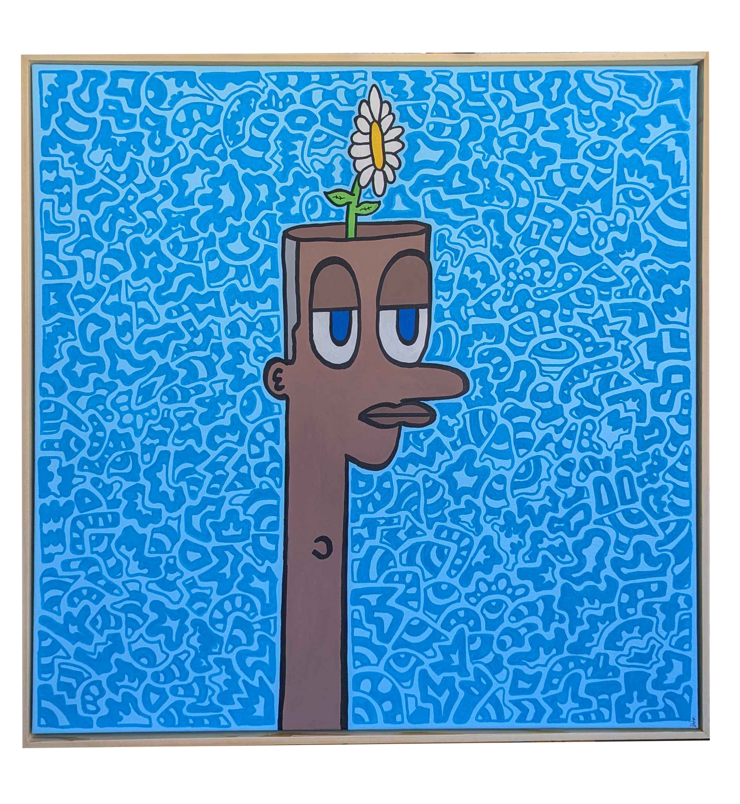 Dazy Blue - Framed Acrylic on Canvas (620mm x 620mm)