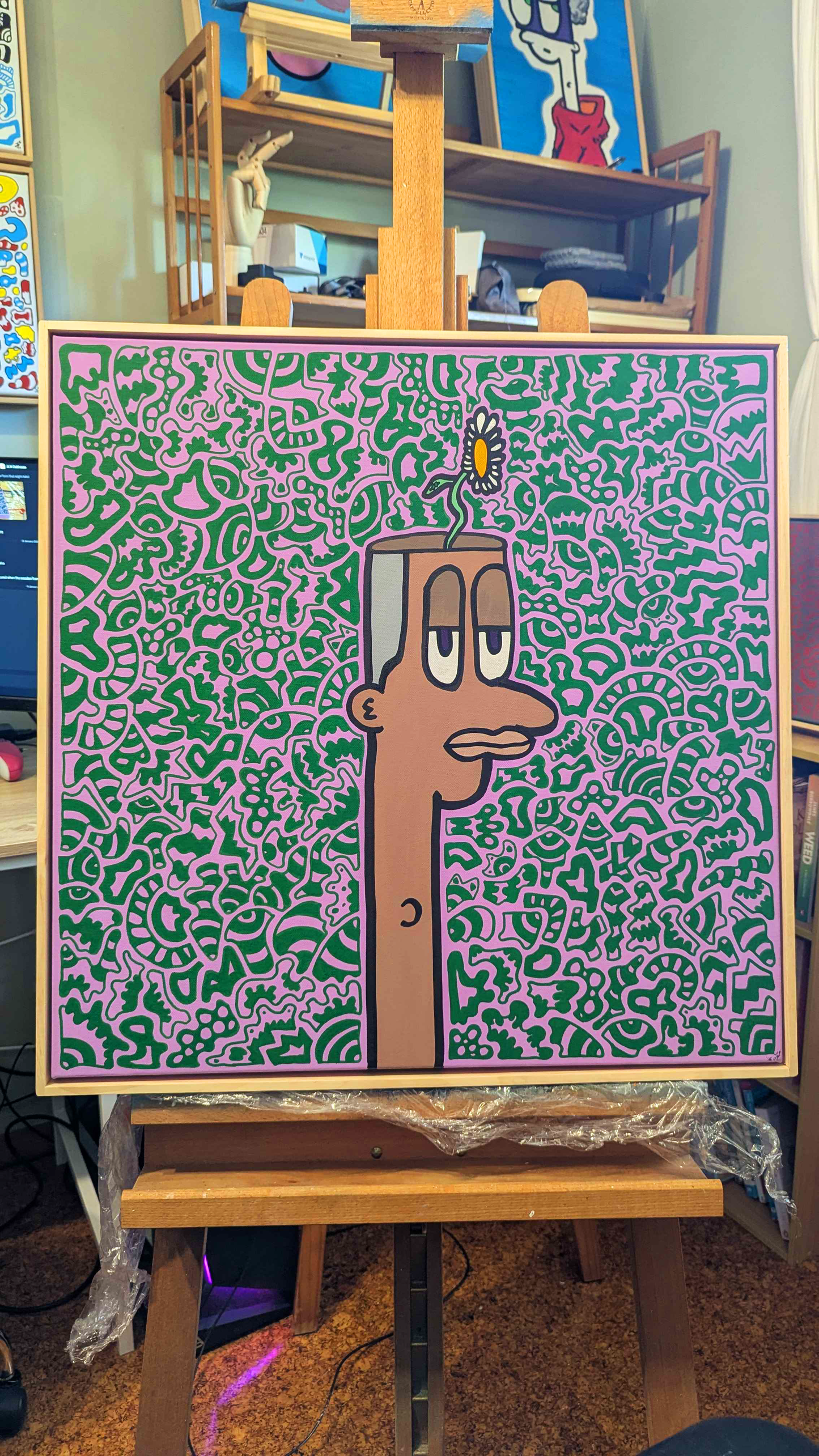 Dazy - Framed Acrylic on Canvas (620mm x 620mm)