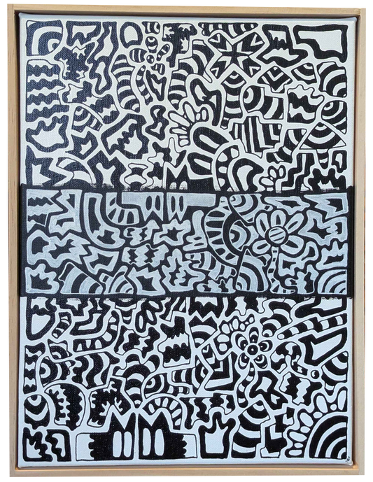 .What side of the divide am I on? - Framed Acrylic on Canvas (420mm x 320mm)