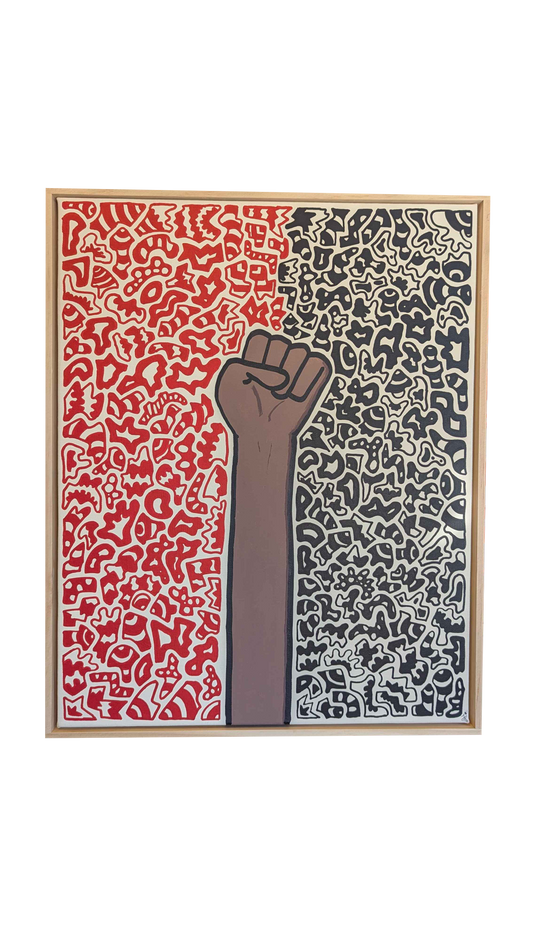 E tū - Framed Acrylic on Canvas (520mm x 420mm)