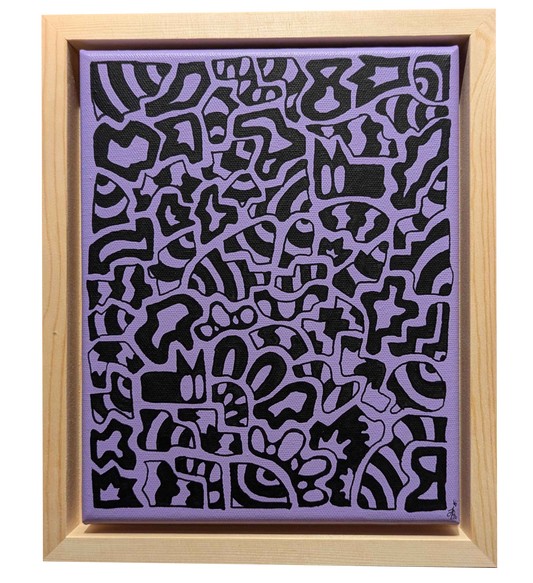 .Intergalactic Grapes - Framed Acrylic on Canvas (250mm x 200mm)
