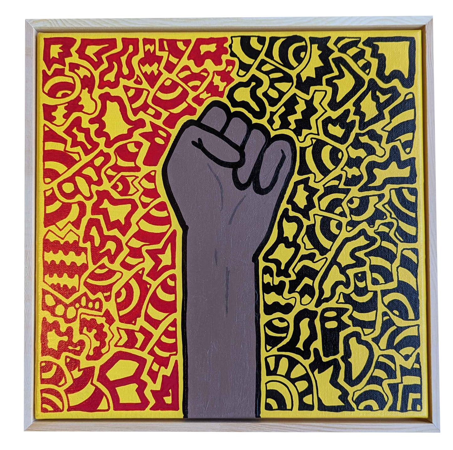 Shared struggle - Framed Acrylic on Canvas (325mm x 325mm)