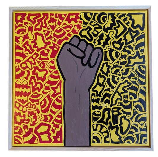 Shared struggle - Framed Acrylic on Canvas (325mm x 325mm)
