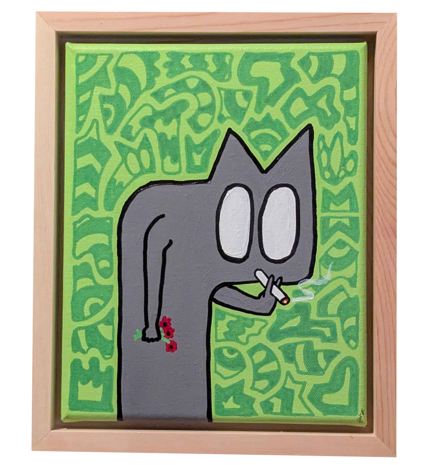 .Flower Buds - Framed Acrylic on Canvas (250mm x 200mm)