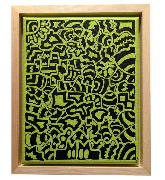 .Alien Houseplant - Framed Acrylic on Canvas (250mm x 200mm)