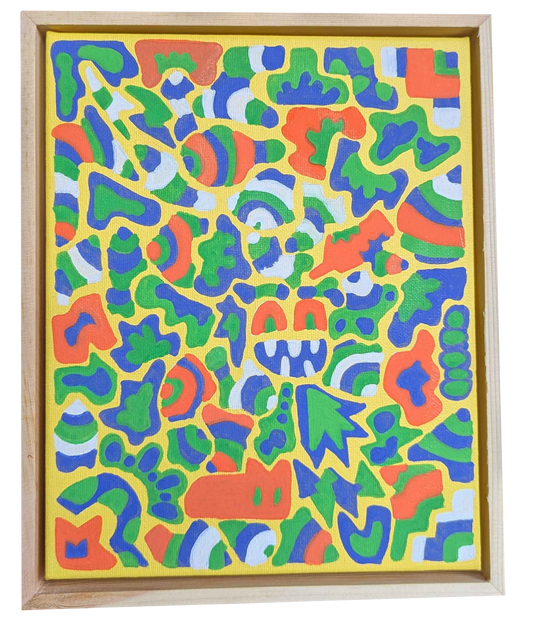 .The Monster under my bed - Framed Acrylic on Canvas (250mm x 200mm)