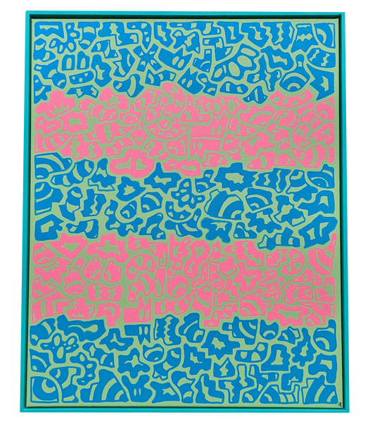 My Tummy is full of Ice Cream & Rage - Framed Acrylic on Canvas (520mm x 420mm)