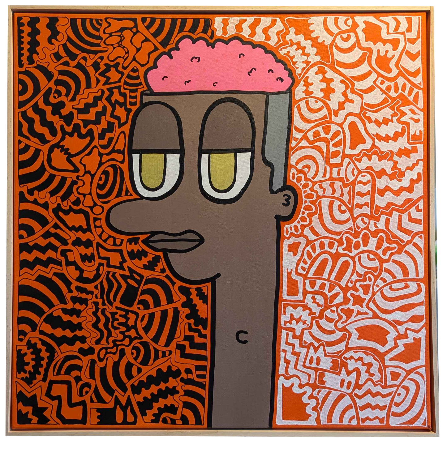 .Scatter Brain - Framed Acrylic on Canvas (620mm x 620mm)