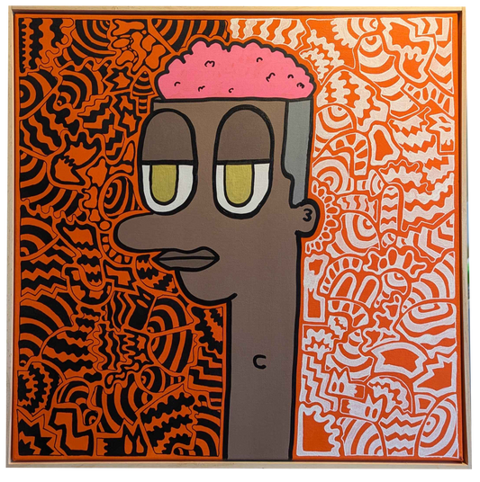 .Scatter Brain - Framed Acrylic on Canvas (620mm x 620mm)