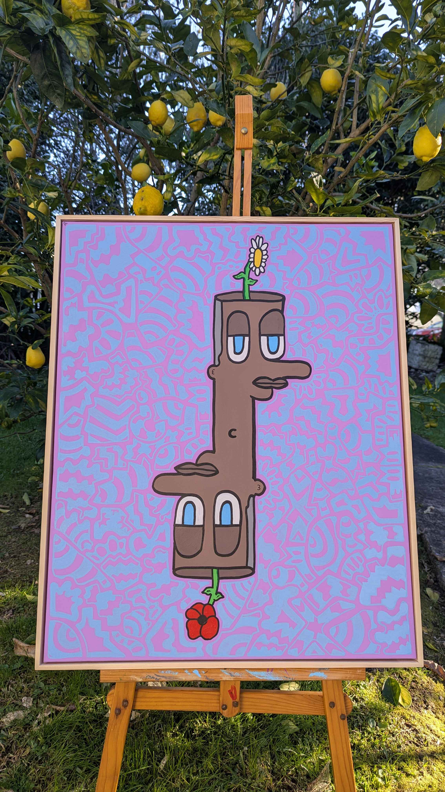 .Heads I win, Tails you lose - Framed Acrylic on Canvas (785mm x 630mm)