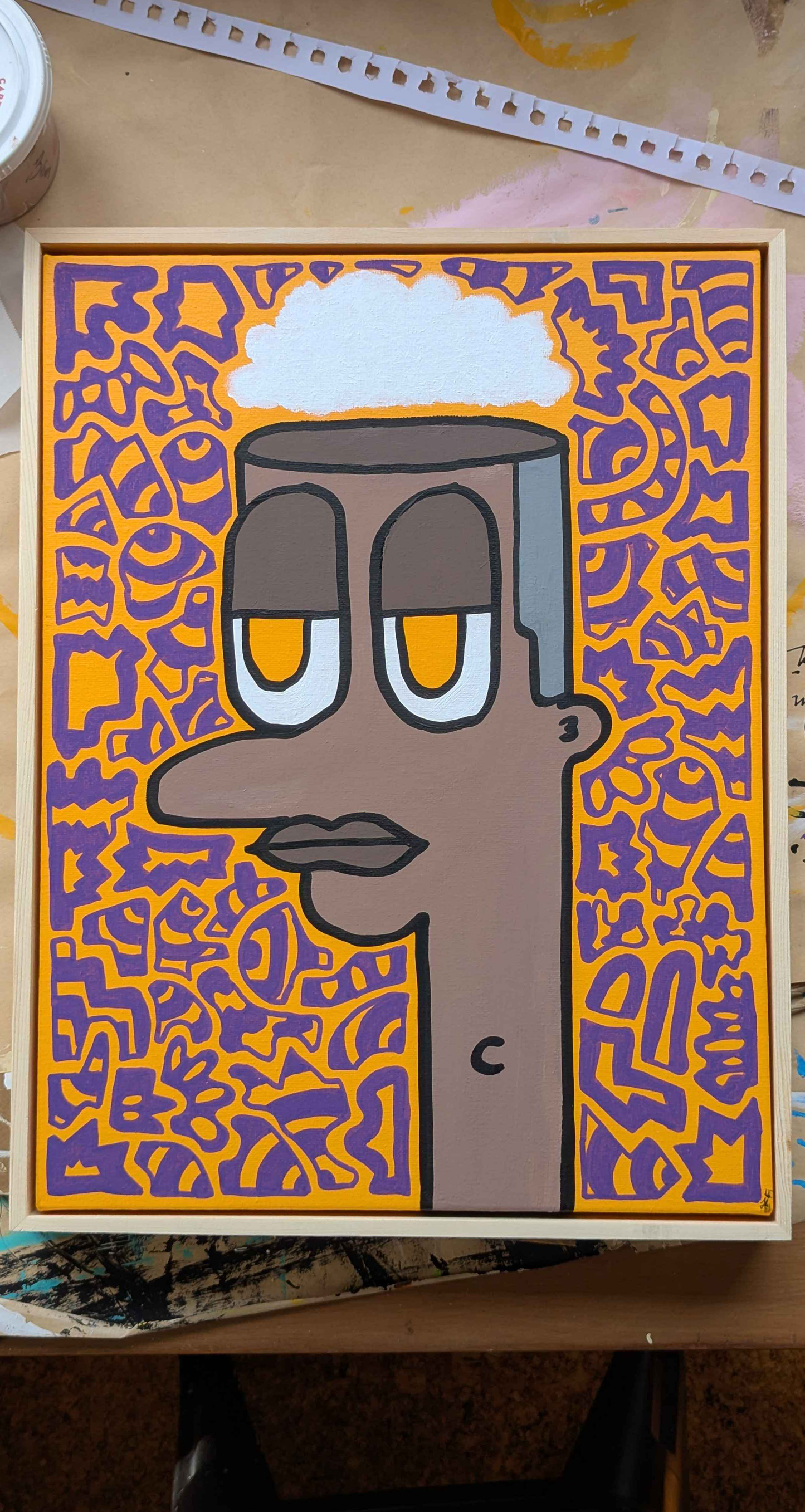 Head in the clouds - Framed Acrylic on Canvas (420mm x 320mm)