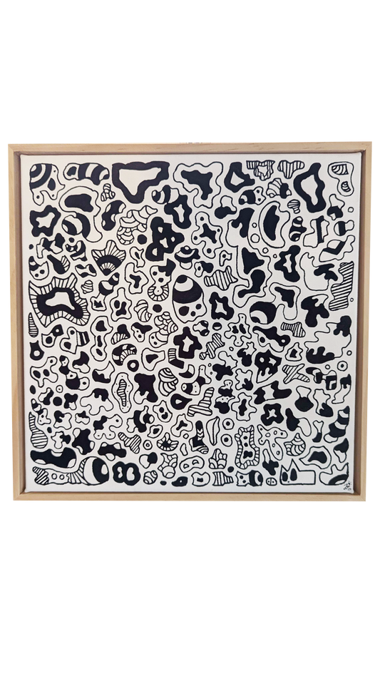 Hubbub - Framed Acrylic on Canvas (325 mm x 325mm)