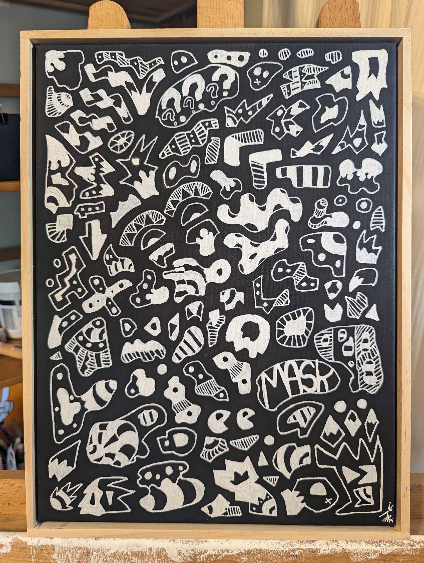 MASK - Framed Acrylic on Canvas (420mm x 320mm)