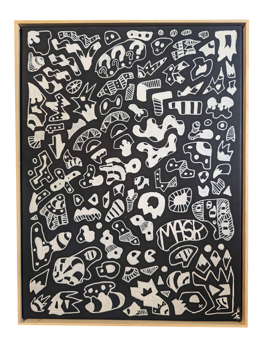 MASK - Framed Acrylic on Canvas (420mm x 320mm)