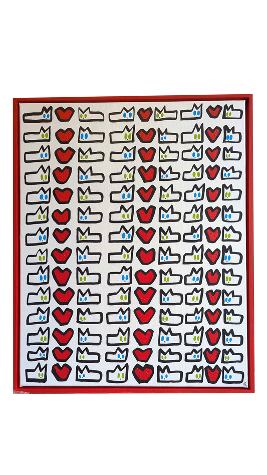 Love your neighbour - Framed Acrylic on Canvas (520mm x 420mm)