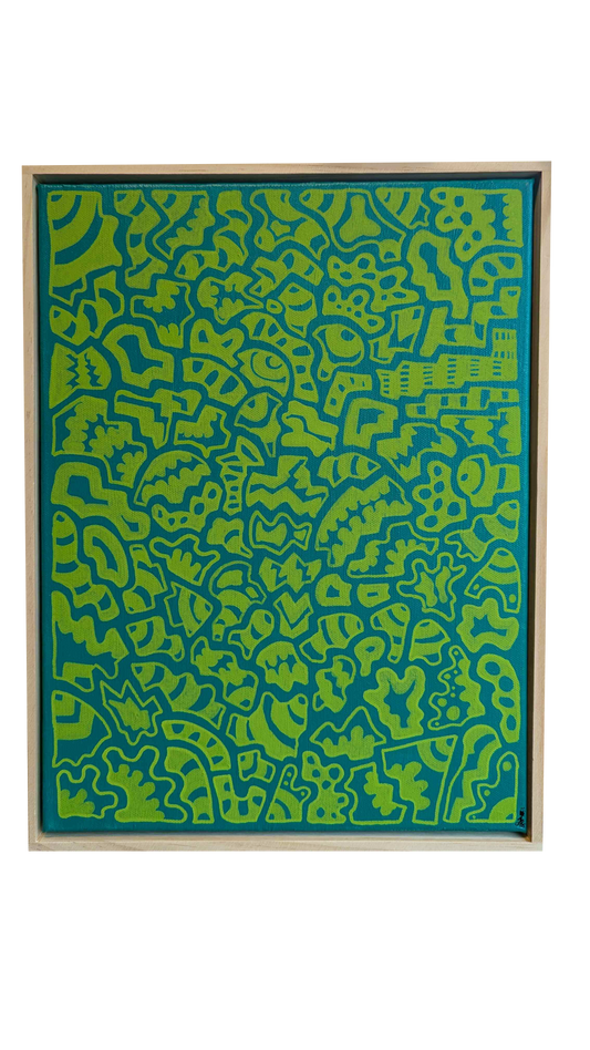 I'm not Jealous, this is actually envy - Framed Acrylic on Canvas (420mm x 320mm)