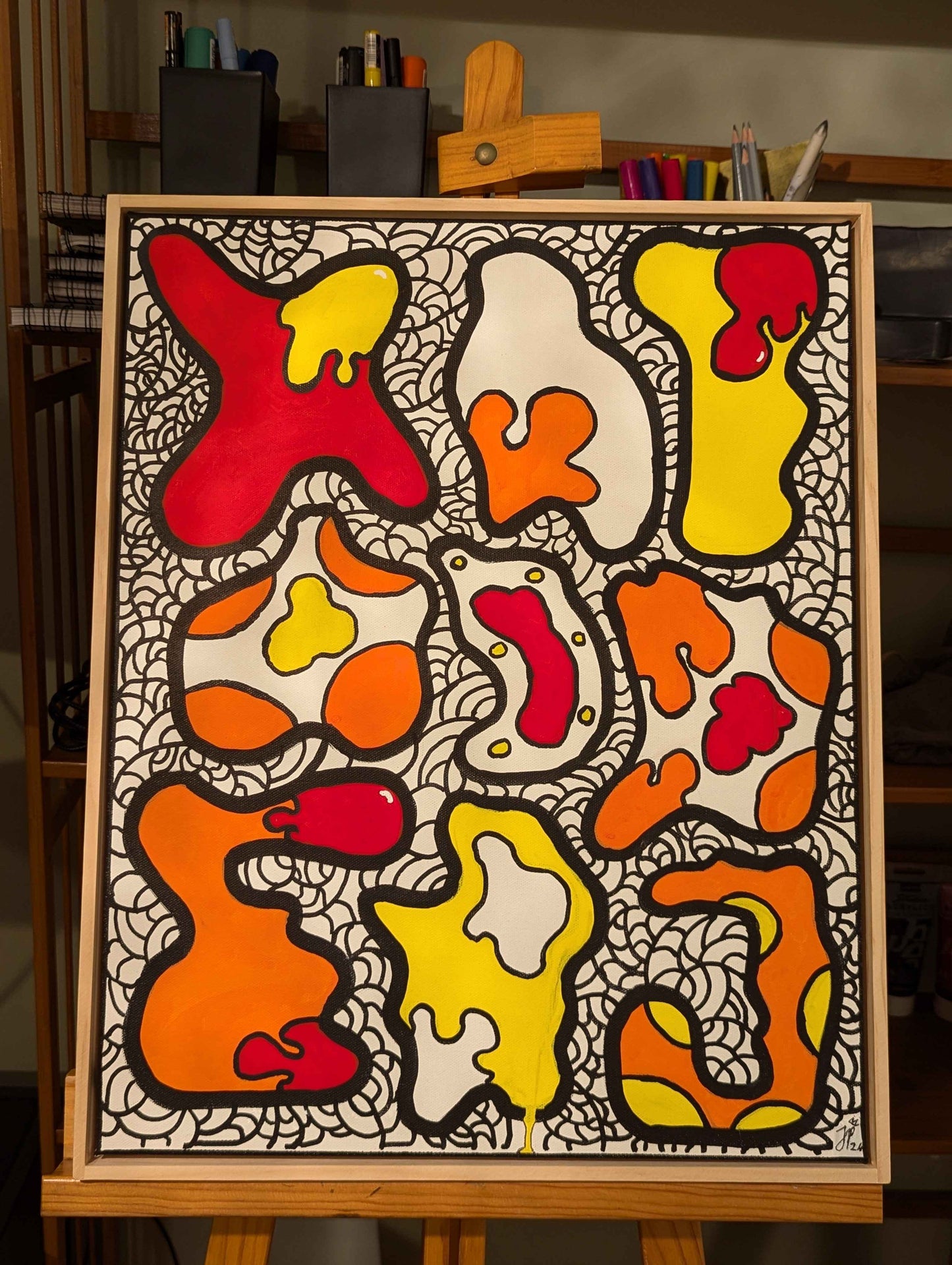 Drippy - Framed Acrylic on Canvas (520mm x 420mm)