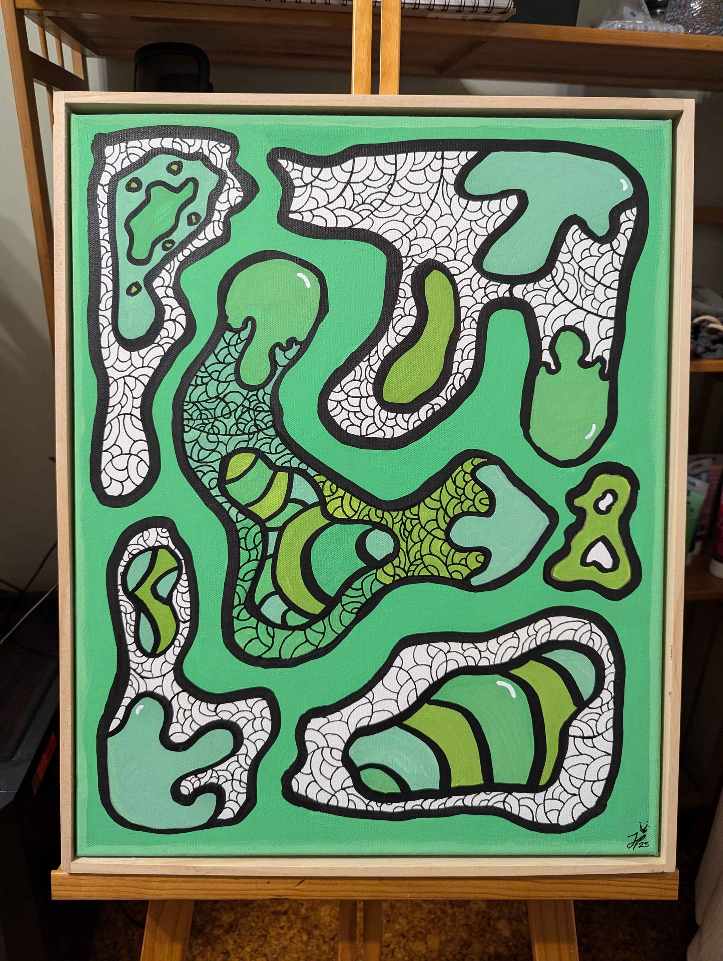 Basil - Framed Acrylic on Canvas (520mm x 420mm)