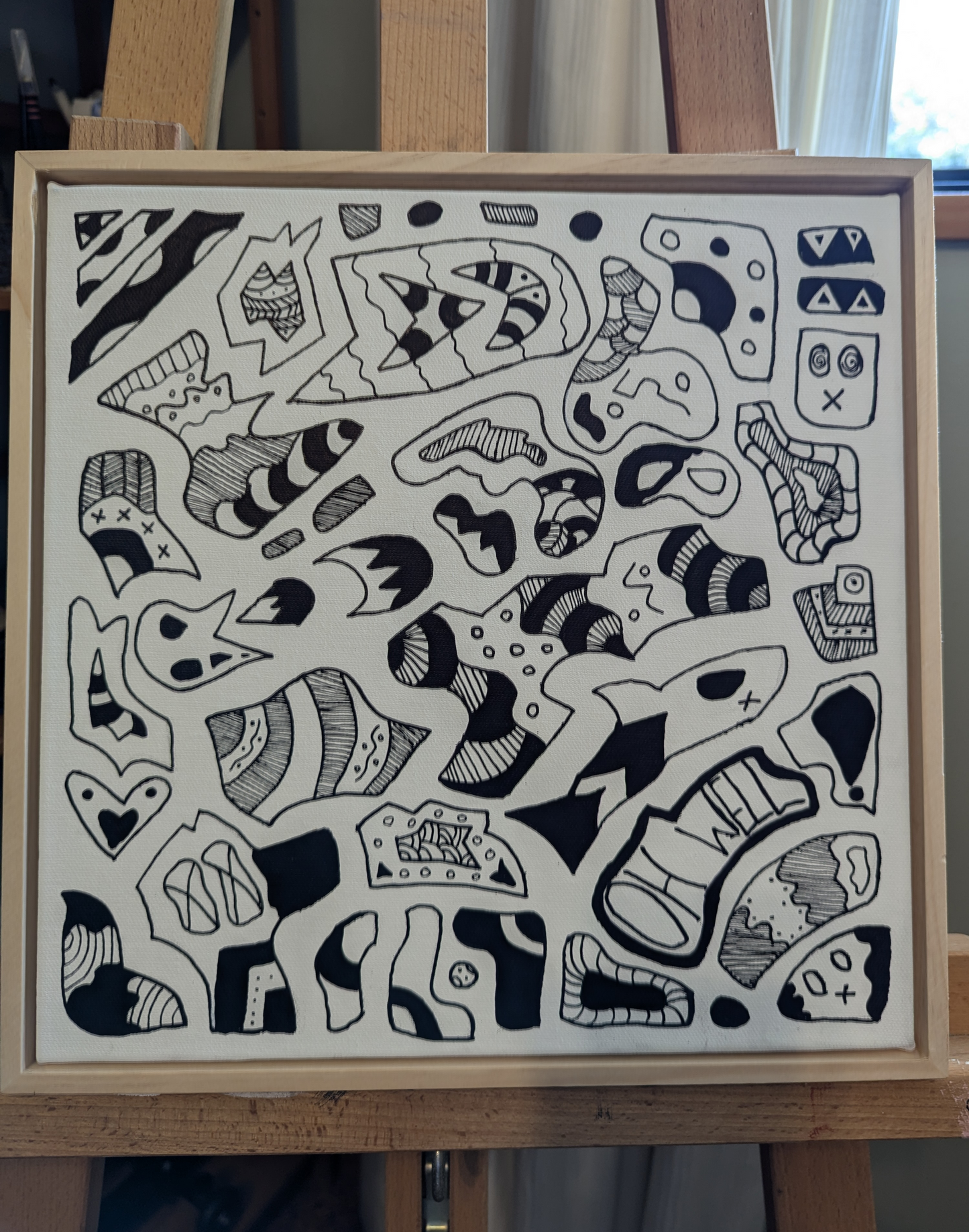 Dood where's my colour - Framed Acrylic on Canvas (325 mm x 325mm)