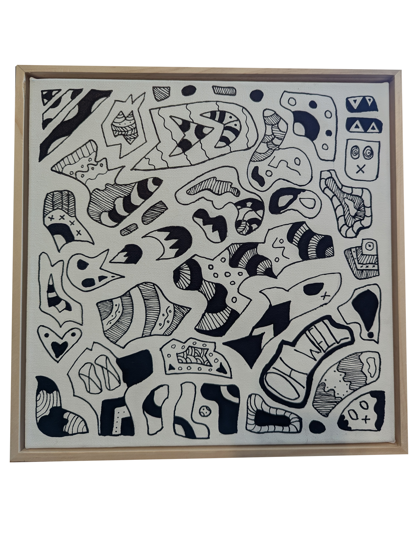Dood where's my colour - Framed Acrylic on Canvas (325 mm x 325mm)