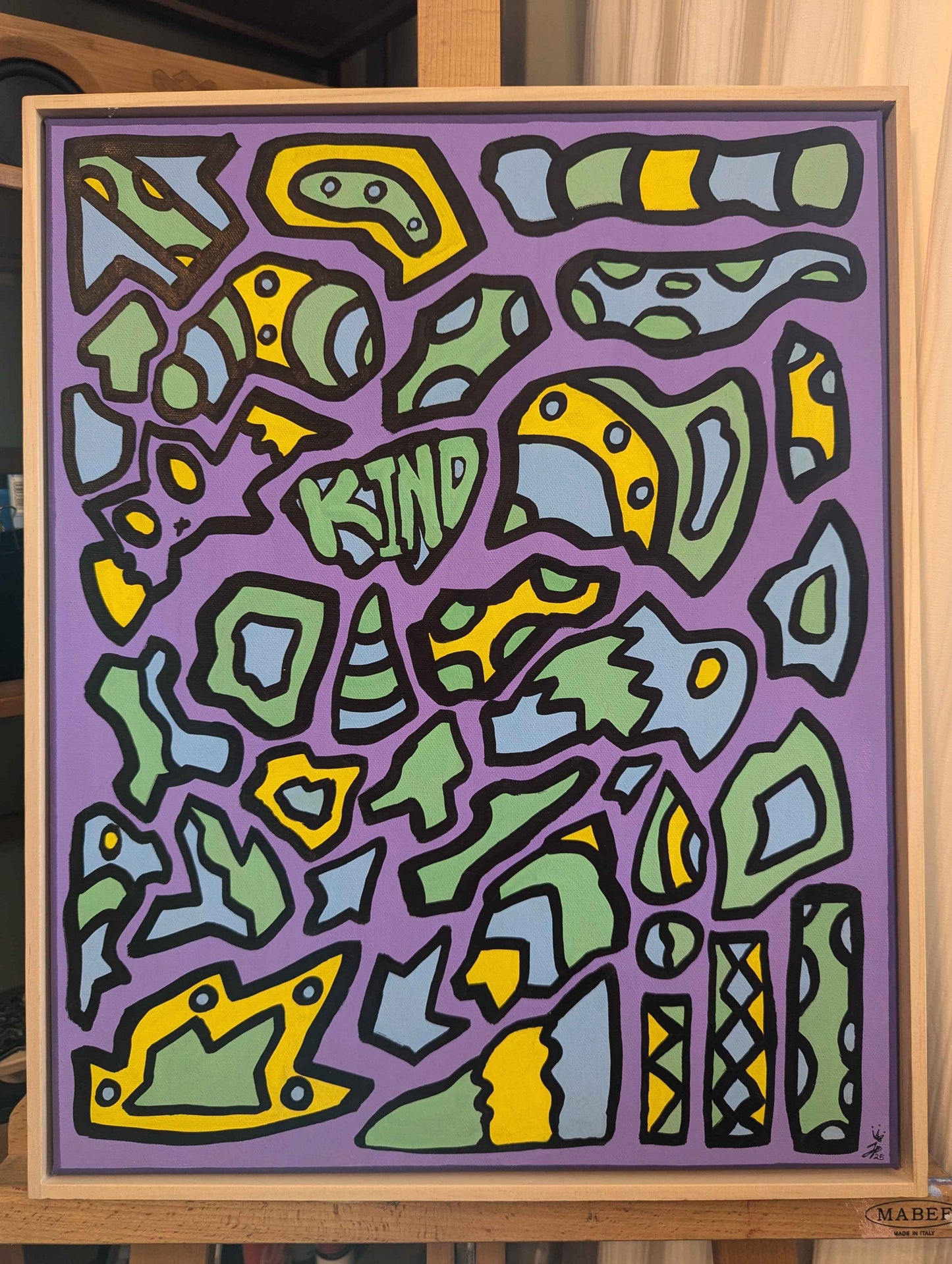 Kind - Framed Acrylic on Canvas (520mm x 420mm)