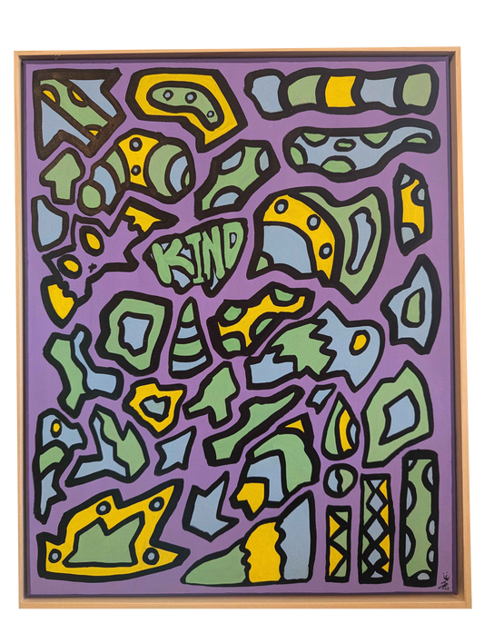 Kind - Framed Acrylic on Canvas (520mm x 420mm)