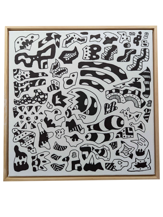 Hullaballoo - Framed Acrylic on Canvas (325 mm x 325mm)