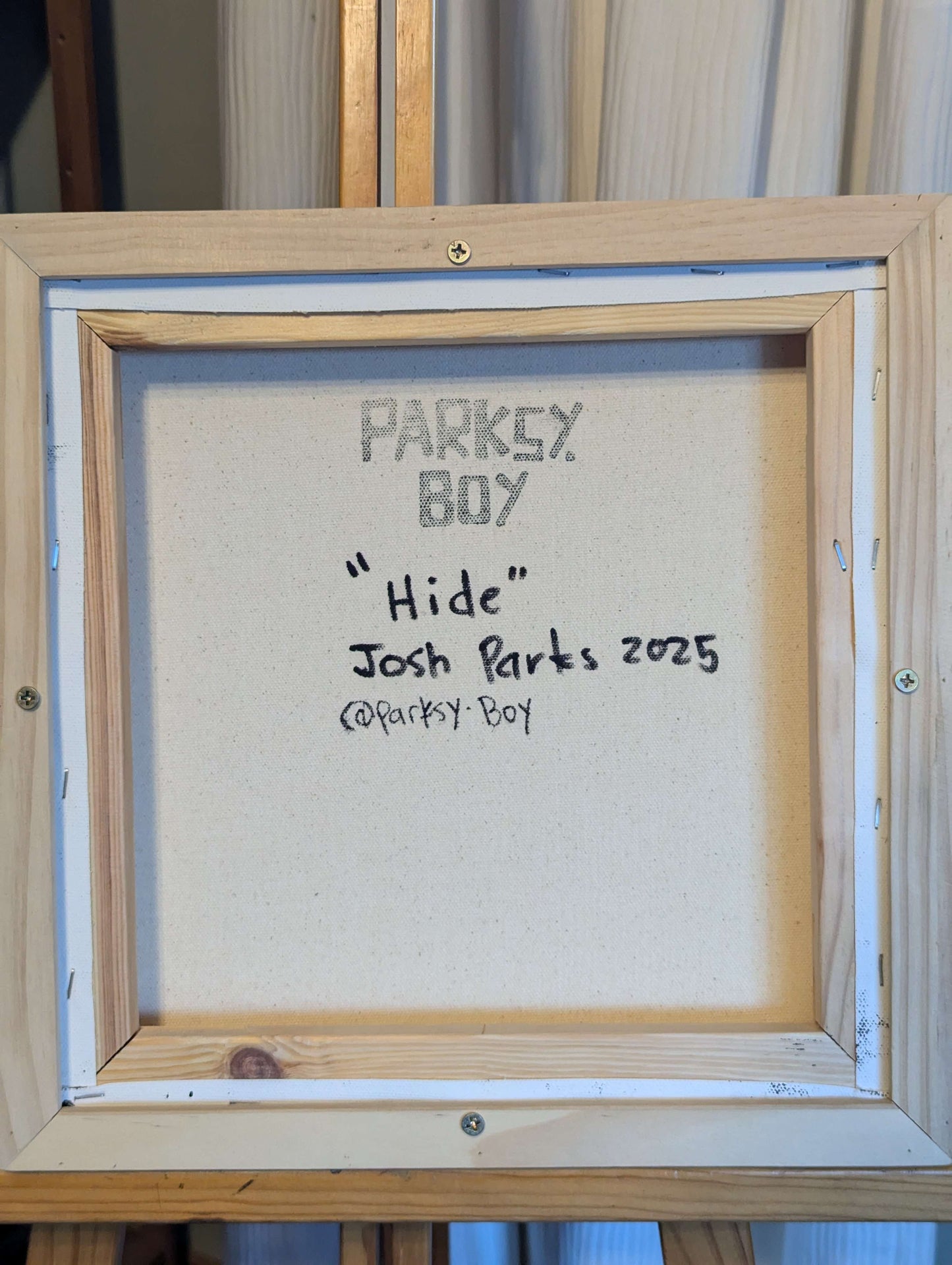 Hide - Framed Acrylic on Canvas (325 mm x 325mm)