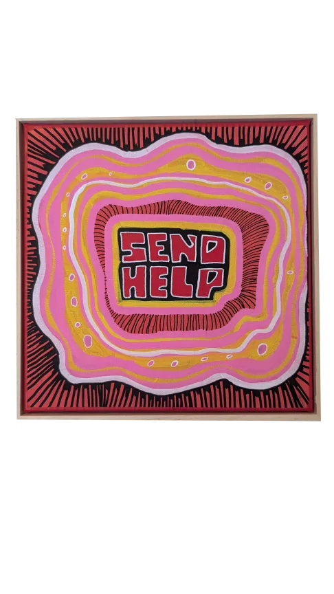 Help - Framed Acrylic on Canvas (325 mm x 325mm)