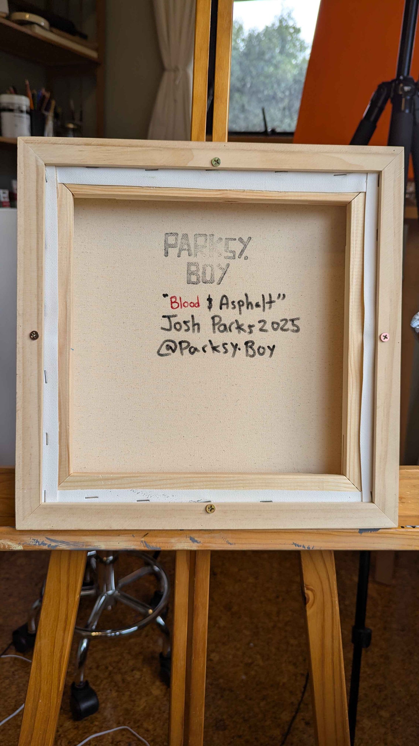 Blood & Asphalt - Framed Acrylic on Canvas (325mm x 325mm)