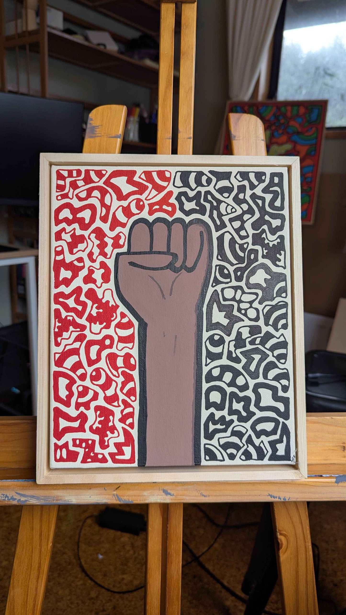 .Kia Kaha - Framed Acrylic on Canvas (250mm x 200mm)