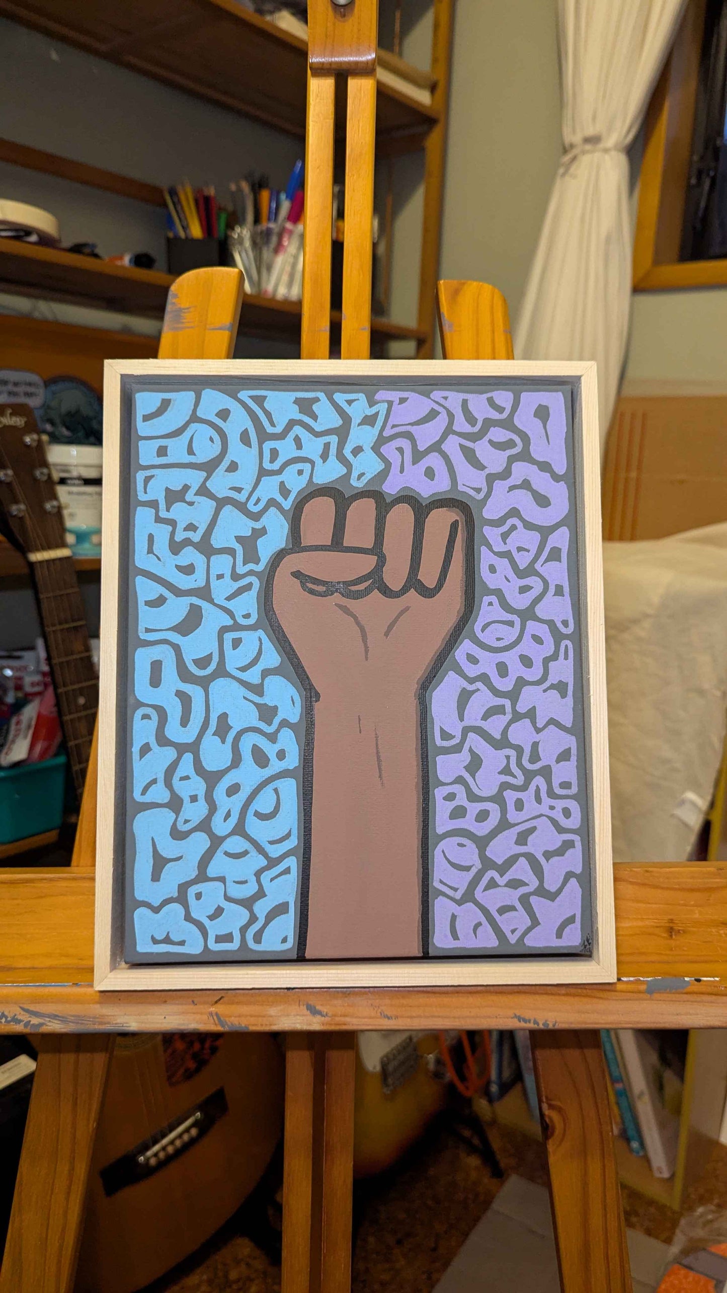 .Chalk the Street - Framed Acrylic on Canvas (250mm x 200mm)