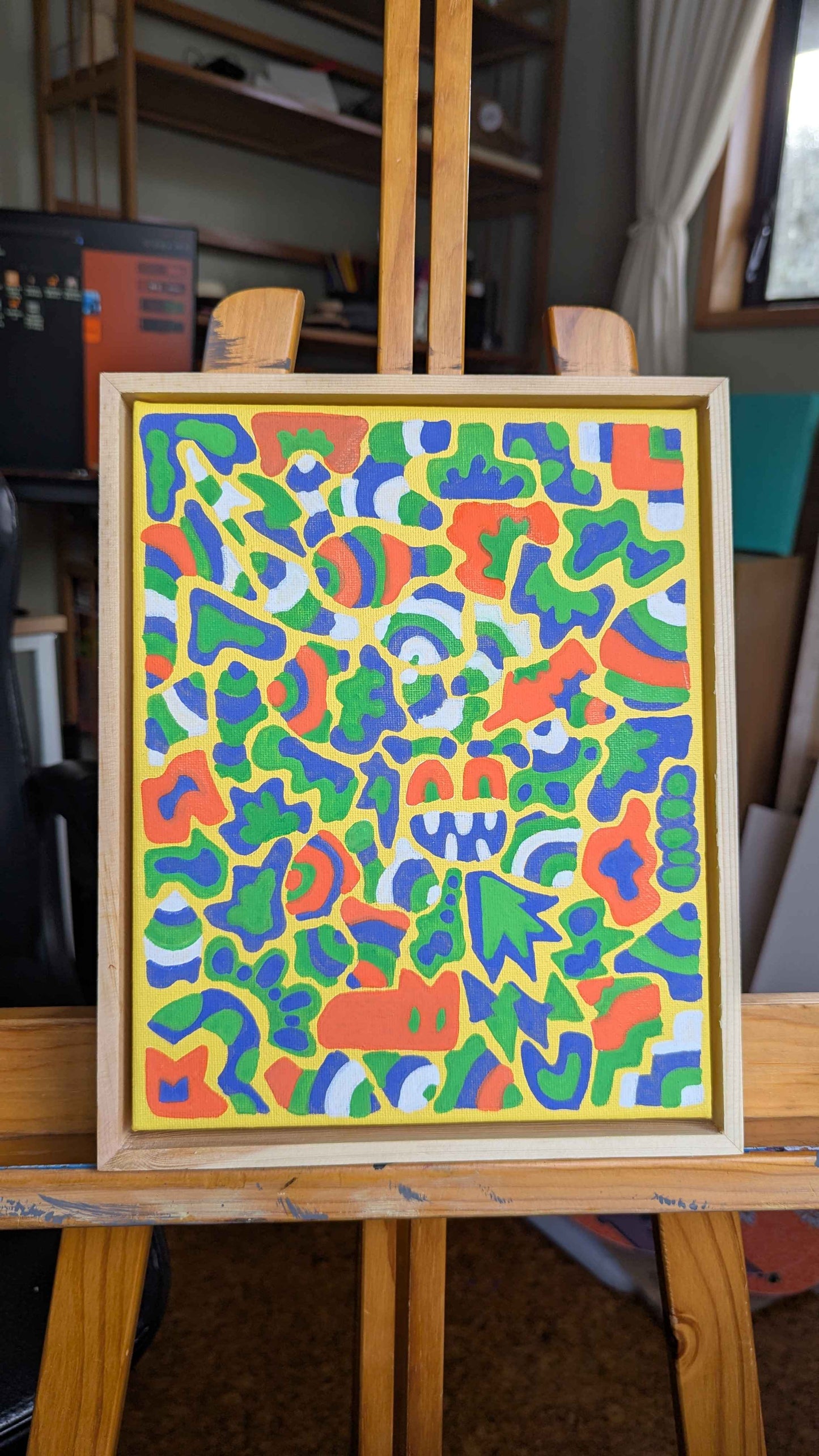 .The Monster under my bed - Framed Acrylic on Canvas (250mm x 200mm)