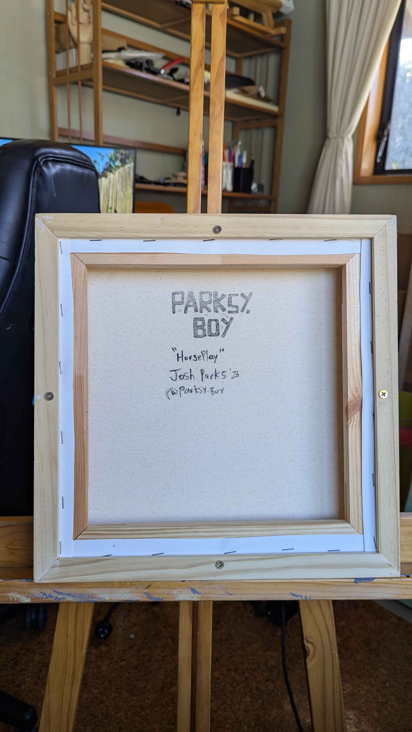 Horseplay - Framed Acrylic on Canvas (325mm x 325mm)