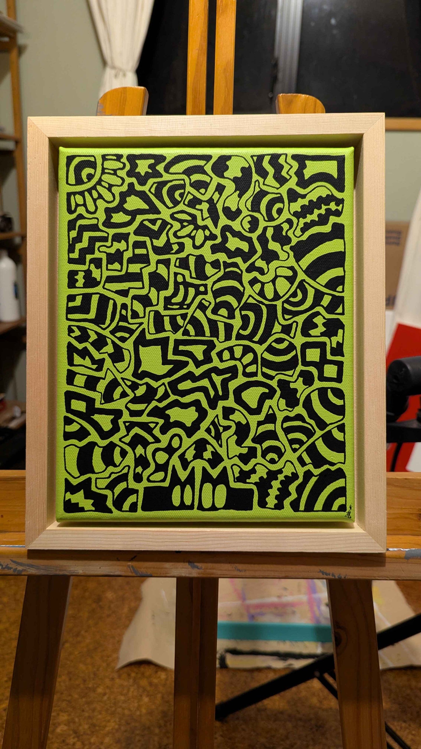 .Alien Houseplant - Framed Acrylic on Canvas (250mm x 200mm)