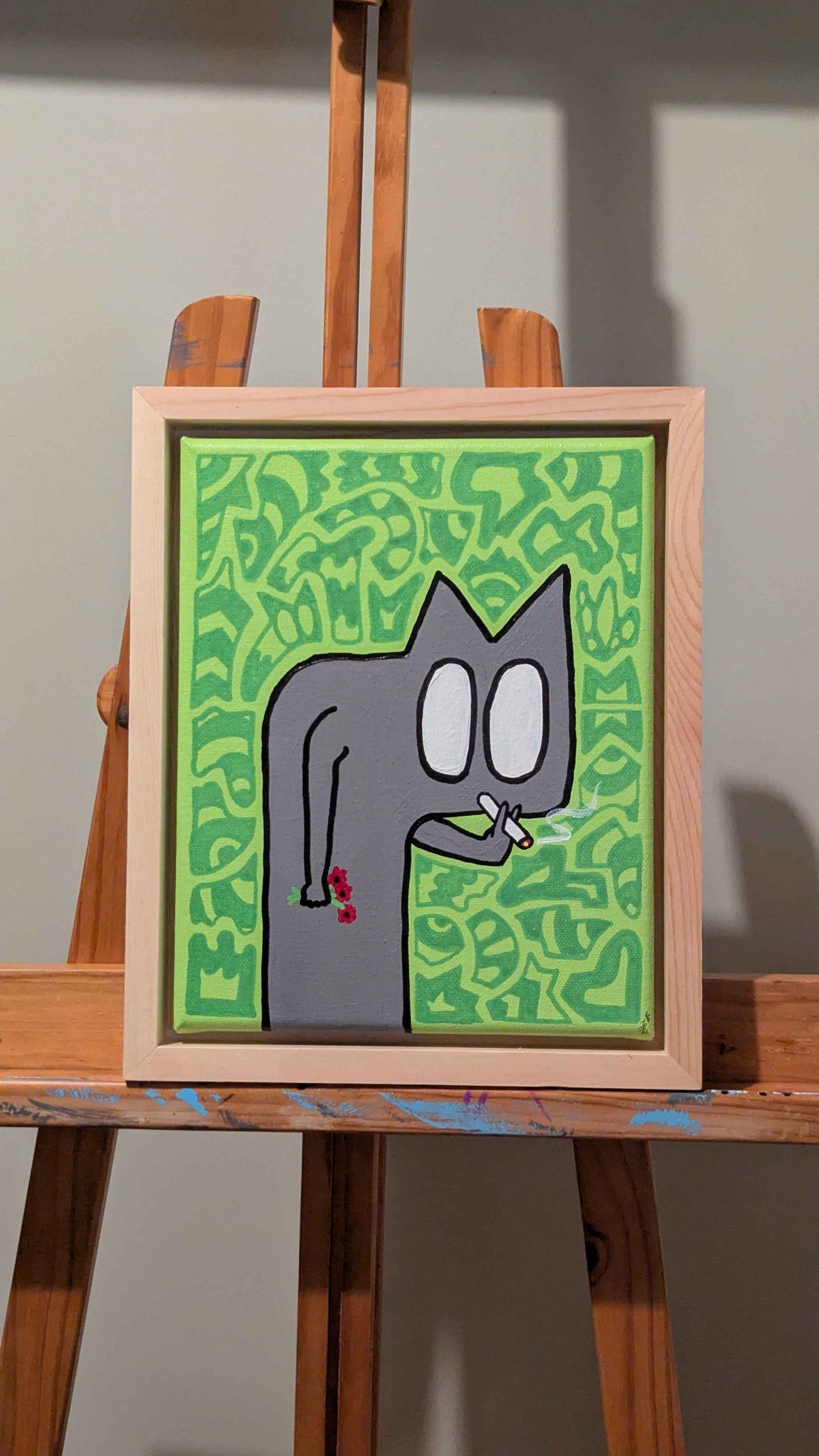 .Flower Buds - Framed Acrylic on Canvas (250mm x 200mm)