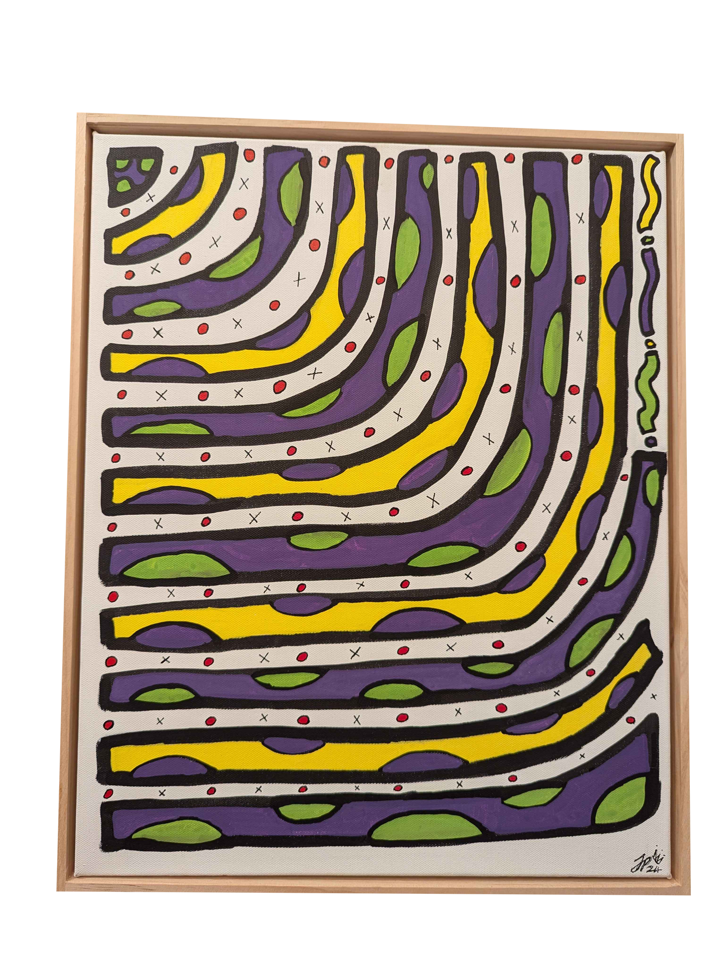 Snakes & Ladders - Framed Acrylic on Canvas (520mm x 420mm)