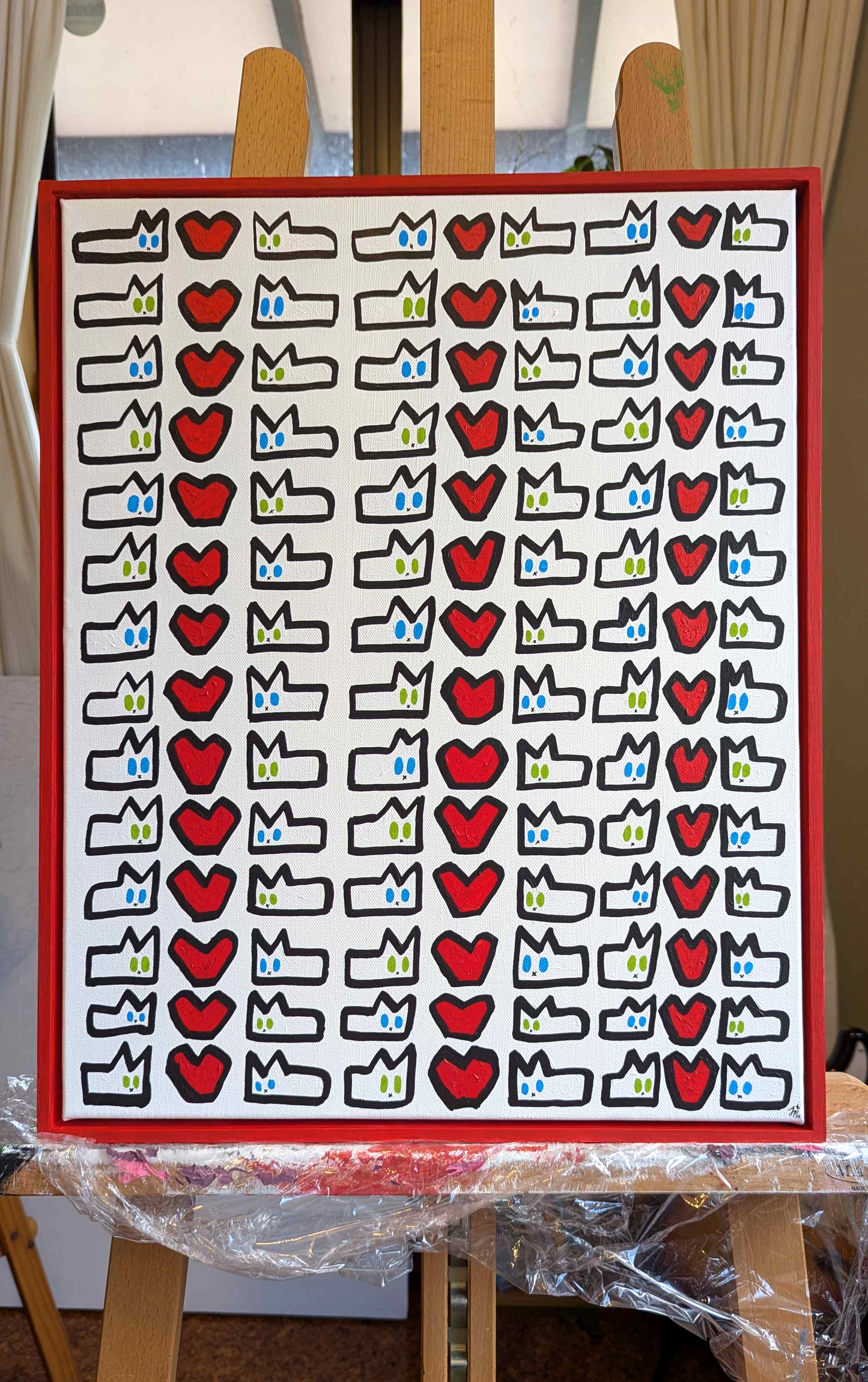 Love your neighbour - Framed Acrylic on Canvas (520mm x 420mm)