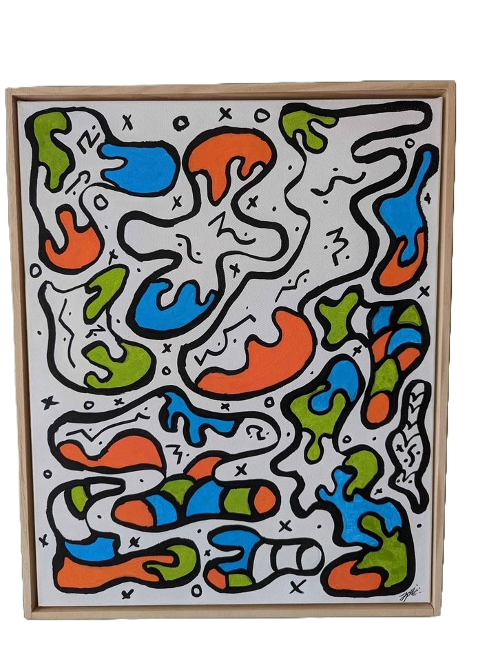 Splatter - Framed Acrylic on Canvas (520mm x 420mm)
