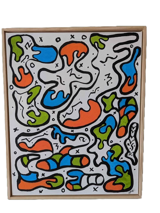 Splatter - Framed Acrylic on Canvas (520mm x 420mm)